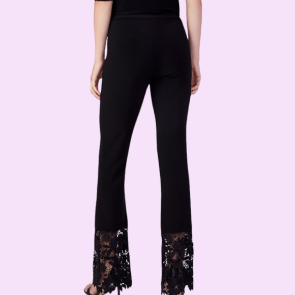 Joseph Ribkoff Lace Trim Flared Pants Black Size 6 - Picture 4 of 10